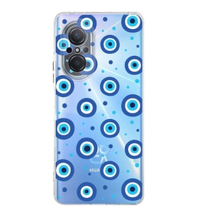 PrintiFy Huawei Nova 9 Se ile Uyumlu Nazar Boncuğu 1 Baskılı Kamera Korumalı Şeffaf Silikon Kılıf