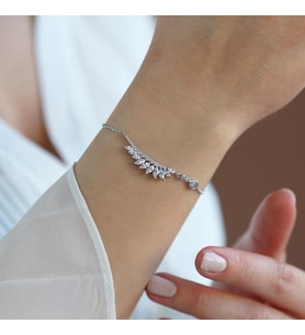 Mekik Modeli Gümüş Asansörlü Bileklik