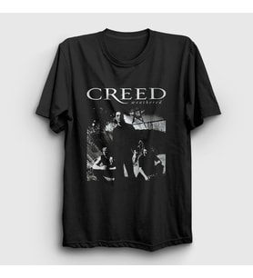 Presmono Unisex Siyah Weathered Müzik Creed T-Shirt 530330tt