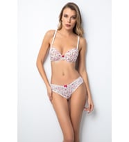 Miorre Push-Up Dolgulu Çiçek Desenli Sütyen Takım