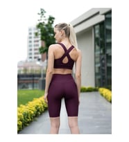 Mürdüm Rengi Sırtı Çapraz Askılı Spor Büstiyer ( Sporcu Sütyeni )