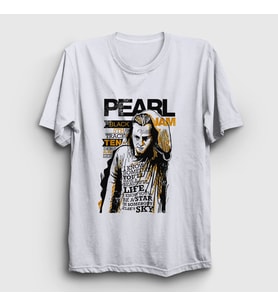 Presmono Unisex Beyaz Star Pearl Jam T-Shirt 74327tt