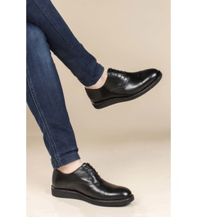 FAST STEP Hakiki Deri Erkek Klasik Ayakkabı 822MA052 (Siyah)