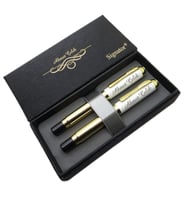 Signator® ST218 Beyaz Gold Kalem Seti - Dolma Kalem + Roller Kalem  İsme Özel Kalem (Karışık)