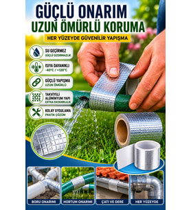 96mm Geniş Tamir Bandı 2 Metre Çatı Boru Balkon Sızdırmaz Onarım Bandı