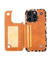 Bouletta Apple iPhone 14 Pro Uyumlu Deri Kılıf UBW LEO1N (Leopar)