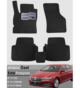 SKODA SUPER B (2015-2023) Uyumlu EVA Paspas Tam Set–Oto Paspas,Araca Özel,Kolay Montaj