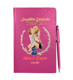 Sevgililer Gününe Özel Pembe Defter Kalem & Hediye Seti 24