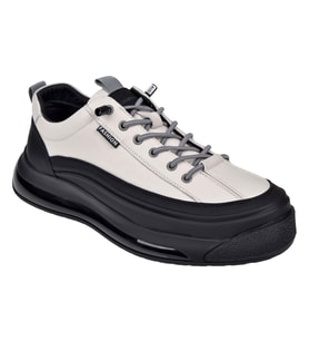 Guja Hakiki Deri Erkek Spor Ayakkabı Sneaker GJ-26K500-1 BEYAZ