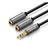 Telefon, Monitör ve Ses Sistemleri İçin 3.5mm Jack Girişli ve Çıkışlı Audio Ses Çoğaltıcı Kablo (Siyah)