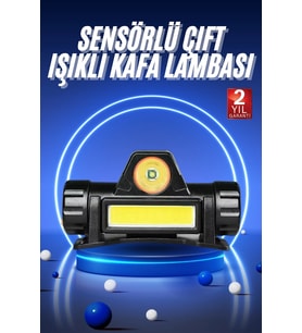 Ledli Şarjlı Kafa Lambası Led Şarjlı Su Geçirmez Kafa Feneri
