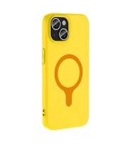 iPhone 15 Kılıf M-Safe Şarj Özellikli Aris Silikon Kılıf Sarı