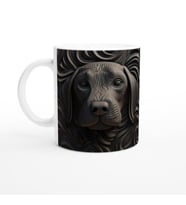 Oyma Stil Siyah Köpek Kupa Bardak