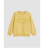 LCW Kids Sarı Nyc Baskılı Erkek Çocuk Sweatshirt