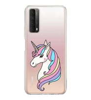 Huawei P Smart 2021 Uyumlu Kapak Unicorn Tasarımlı Şeffaf Silikon Kılıf