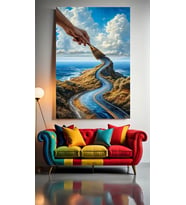 SANAT ÇİZİMİ V1 Ev Duvar Salon Güzellik Salonu Ofis Dükkan Dekarasyon Kanvas Tablo (Çok Renkli)