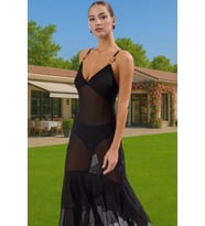 Bodycon V Yaka Maxi Plaj Elbisesi Örme Mesh Kumaş Yazlık Özenle Seçilmiş Yüksek Kalite Özel Tasarım