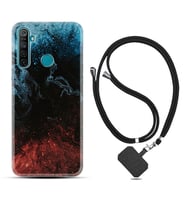 Realme 5i 5 Pro 6i 7 Pro 8 Kılıf Boyun Askılı Silikon Red Blue Black Abstact 1386