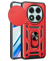 Durukar® Redmi Note 14 Pro 4G Kılıf Pars Lens Yüzüklü Silikon - Kırmızı