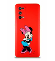 Realme 7 Pro Soft Premier Kapak Minnie Mouse-D Tasarımlı Silikon Kılıf - Kırmızı (Şeffaf)