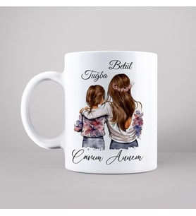 Canım Annem Anne & Kız Tasarımlı Kupa Kişiye Özel