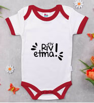 BK Kids Riv Riv Etma Tasarımlı Kırmızı Bebek Body Zıbın-1