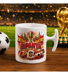 BK Gift İspanya Taraftar Temalı Dünya Futbol Kupası Tasarımlı Hammer Kupa Bardak