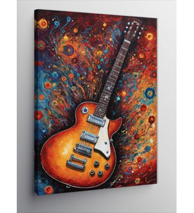 Kanvas Tablo Renkli Gitar