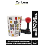 Özel Tasarım Dekoratif Şık Hediyelik Sevgili Arkadaş Porselen Game Over Kupa Bardak 11*14 Cm