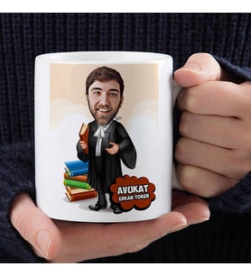 Kişiye Özel Erkek Avukatlara Özel Karikatürlü Kupa Bardak