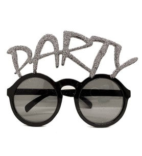 Gümüş Simli Party Yazılı Parti Gözlüğü Show 15x7 cm (5343)