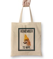 CUTE Dog Lover Gift REMEMBER TO WIPE Bez Çanta Uzun Saplı