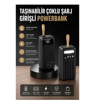 60.000 mAh Powerbank – 4 Cihaz Şarj Desteği, Dijital Göstergeli ve LED Fenerli
