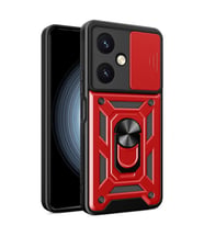 Durukar® Vivo Y27 Kılıf Pars Lens Yüzüklü Silikon - Kırmızı