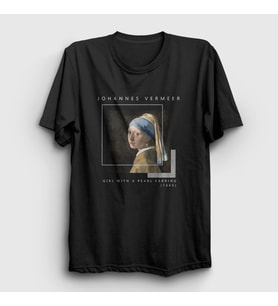 Presmono Unisex Siyah Girl With A Pearl Earring Johannes Vermeer T-Shirt 553590tt
