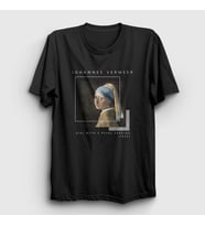 Presmono Unisex Siyah Girl With A Pearl Earring Johannes Vermeer T-Shirt 553590tt