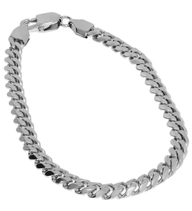 Erkek 5 mm Zincir Çelik Bileklik (Silver)