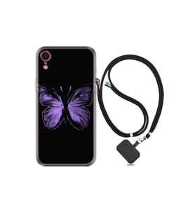 Apple Iphone Xr Kılıf Resimli Desenli Silikon Boyun Askılı Black Butterfly 1879