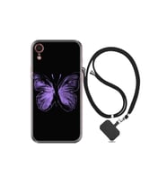 Apple Iphone Xr Kılıf Resimli Desenli Silikon Boyun Askılı Black Butterfly 1879