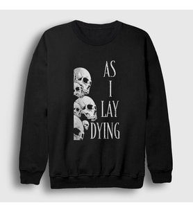 Presmono Unisex Siyah Skulls As I Lay Dying Sweatshirt 525027tt