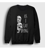 Presmono Unisex Siyah Skulls As I Lay Dying Sweatshirt 525027tt
