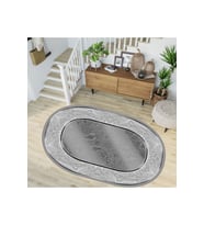 Eliana Home Baskılı, Yıkanabilir Kaymaz Taban Oval Halı TYC00515950973 100x150 cm (Gri)
