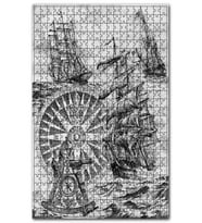 Cakapuzzle Fırtına İçinde Yelken Gemi Dev Pusula Parça Puzzle Yapboz MDF (Ahşap) (120 Parça)
