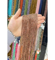 Hematit Taşı Silindir Kesim Antik Bakır 4x5mm Doğal Taş Dizi