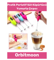 Premium Portatif Çelik Uçlu Kahve Sos Krema Mama Süt Köpürtücü Yumurta Çırpıcı Pilli Mini Mikser