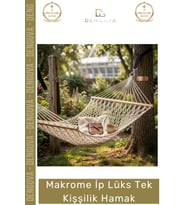 #Hamak Bahçe Balkon Teras El Örgüsü Makrome İp Dayanıklı Konforlu Ahşap Çıtalı Lüks Tek Kişilik Hama