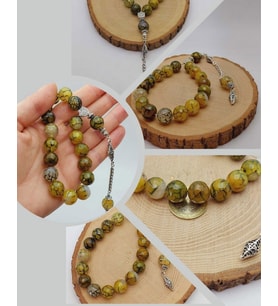 Akik Taşı Faset Kesim 17lik Efe Tesbih 14mm (54370)