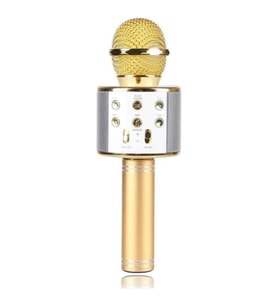 Karaoke Mikrofon Dahili Hoparlörlü Usb Flash Destekli Ws-858 Gold Gold