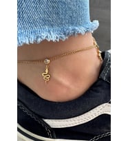 Sallantılı Yılan Model Kadın Halhal Gold Kararmaz Renk Atmaz