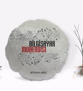 BK Gift Kişiye Özel İsimli Bilgisayar Mühendisi Tasarımlı Dekoratif Kırlent Yastık-2